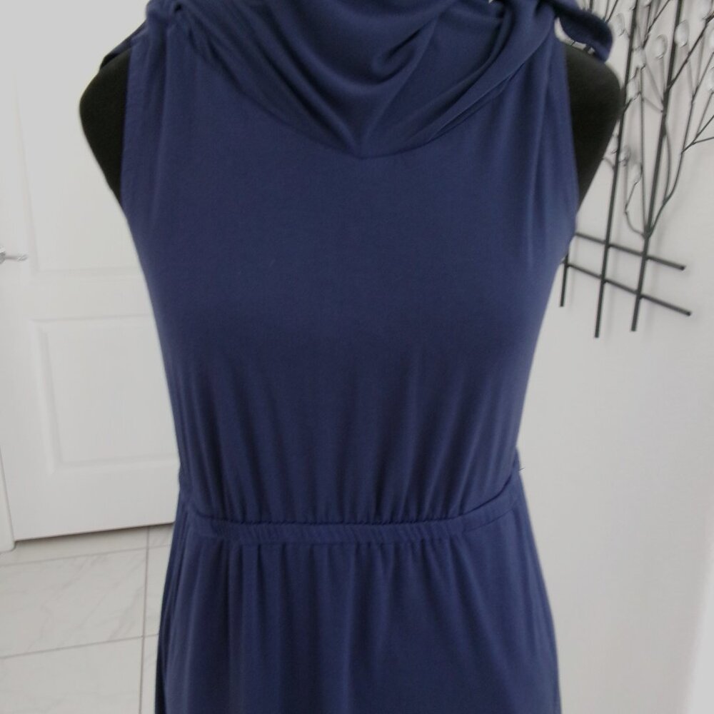 SOMA Navy Blue Soft Stretchy Popover Maxi Dress with Pockets M - Picture 11 of 14